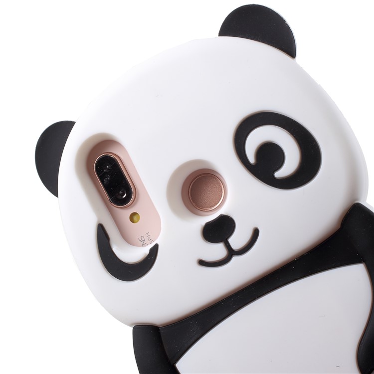 Adorable 3D Panda Silicone Case for Huawei P20 Lite/Nova 3e - Black-5