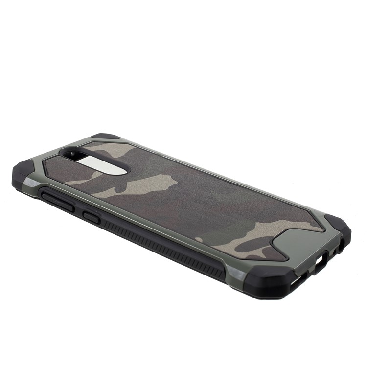 Camouflage Leather Coated PC TPU Hybrid Back Case for Huawei Mate 10 Lite / nova 2i / Maimang 6 / Honor 9i (India) - Green-2
