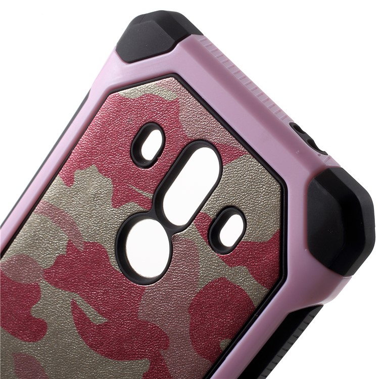 Camouflage Leather Coated Combo PC + TPU Back Mobile Shell for Huawei Mate 10 Pro - Pink-5