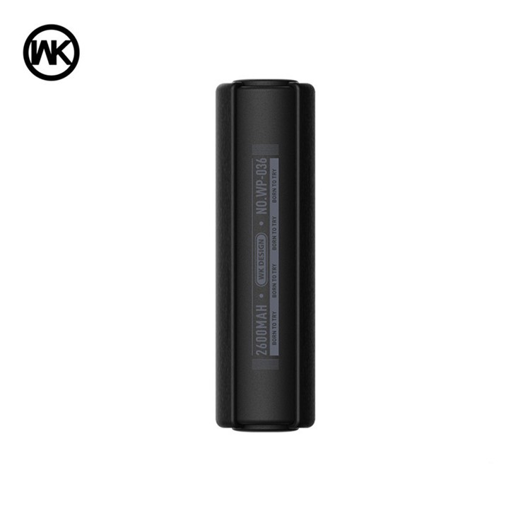 WK Mark 2600mAh Power Bank Portable External Battery Charger - Black-1