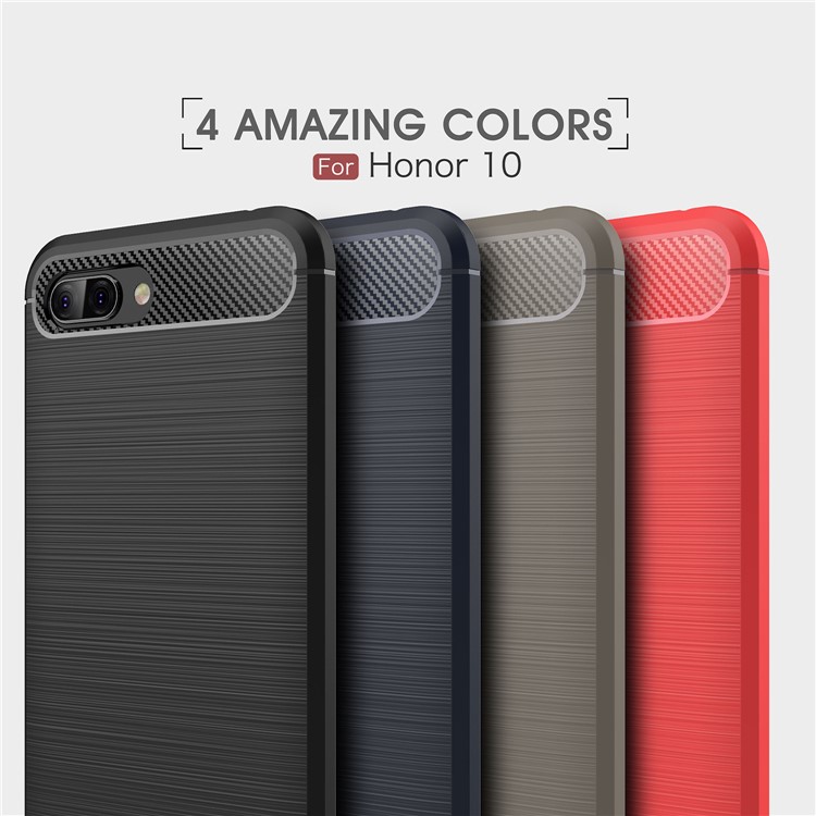 Carbon Fiber Texture Brushed TPU Mobile Phone Case for Huawei Honor 10 - Black-11