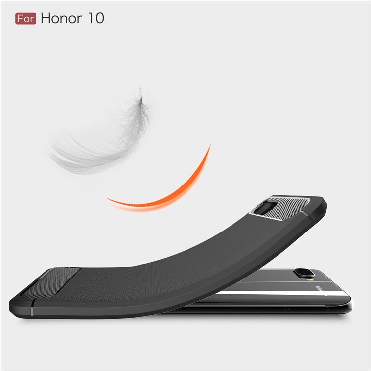 Carbon Fiber Texture Brushed TPU Mobile Phone Case for Huawei Honor 10 - Black-7