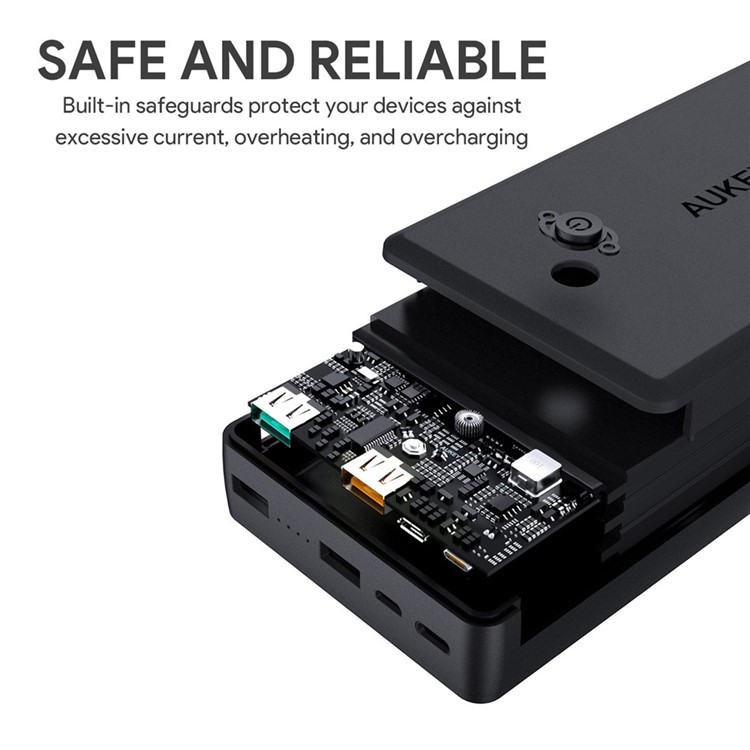AUKEY PB-Y7 30000mAh Portable USB-C Quick Charge 3.0 Power Bank with Power Deliver-5
