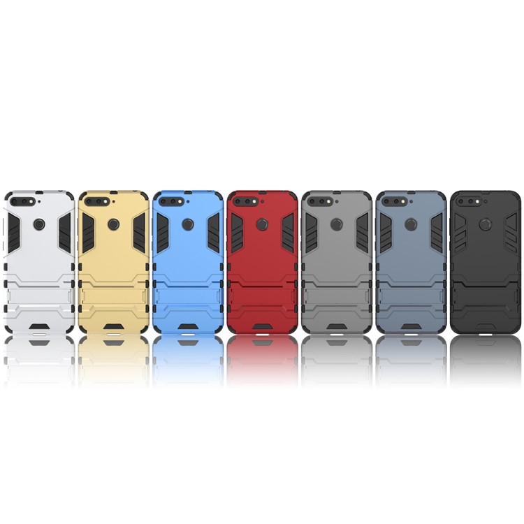 Cool Guard PC TPU Kickstand Case for Huawei Honor 7A (with Fingerprint Sensor)/Honor 7A Pro/Enjoy 8e - Black-9