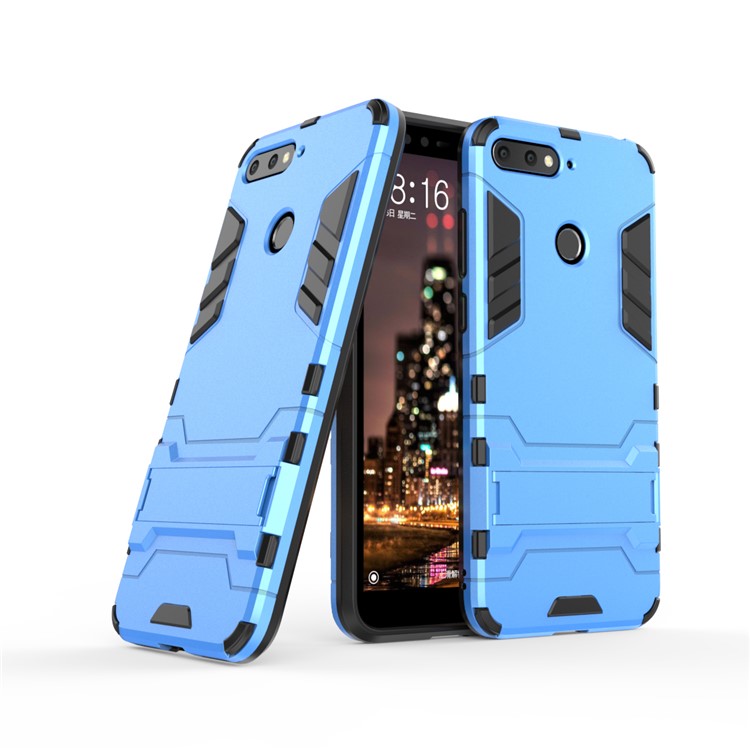 Cool Guard PC TPU Kickstand Casing for Huawei Honor 7A (with Fingerprint Sensor)/Honor 7A Pro/Enjoy 8e - Baby Blue-1