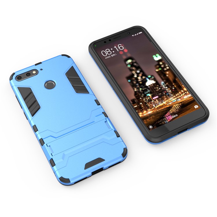 Cool Guard PC TPU Kickstand Casing for Huawei Honor 7A (with Fingerprint Sensor)/Honor 7A Pro/Enjoy 8e - Baby Blue-3