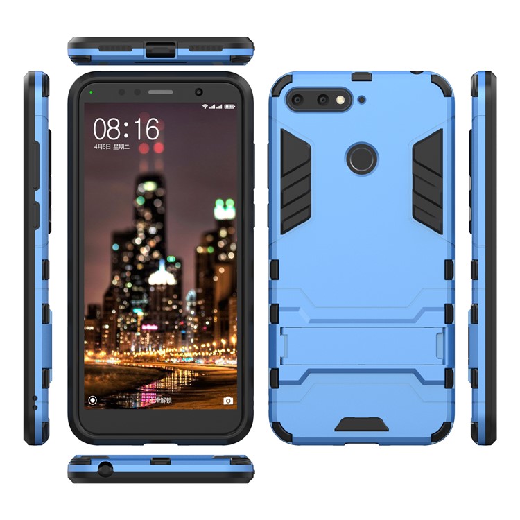 Cool Guard PC TPU Kickstand Casing for Huawei Honor 7A (with Fingerprint Sensor)/Honor 7A Pro/Enjoy 8e - Baby Blue-4