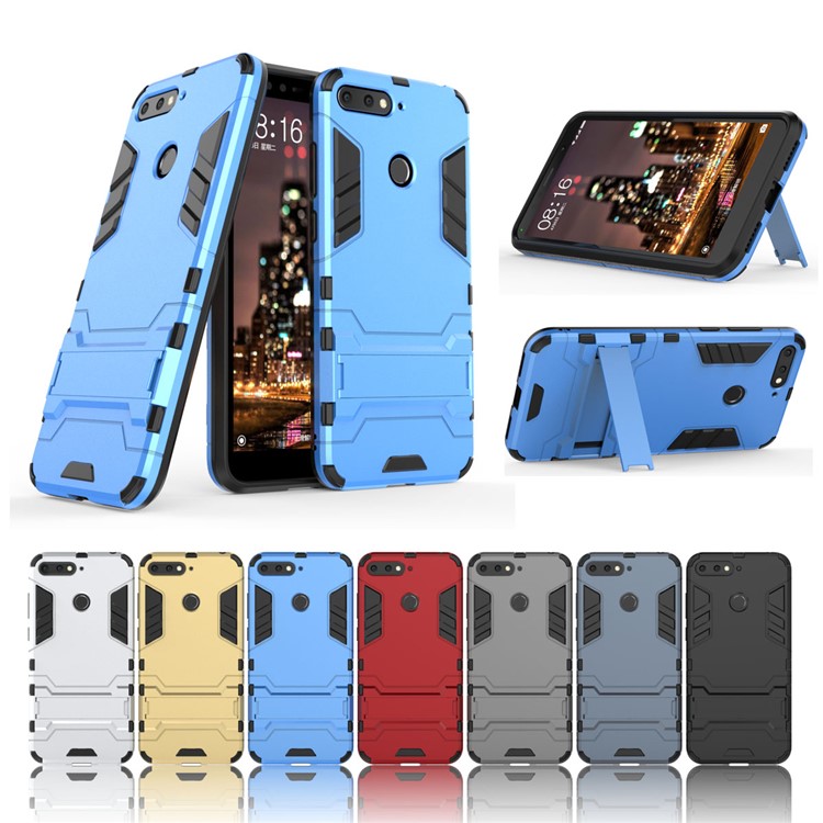 Cool Guard PC TPU Kickstand Casing for Huawei Honor 7A (with Fingerprint Sensor)/Honor 7A Pro/Enjoy 8e - Baby Blue-6