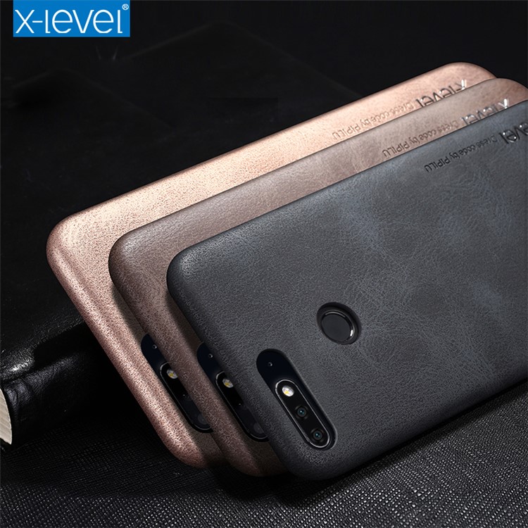 X-LEVEL Vintage Leather Coated PC Mobile Case for Huawei Honor 7C/Enjoy 8 - Black-2