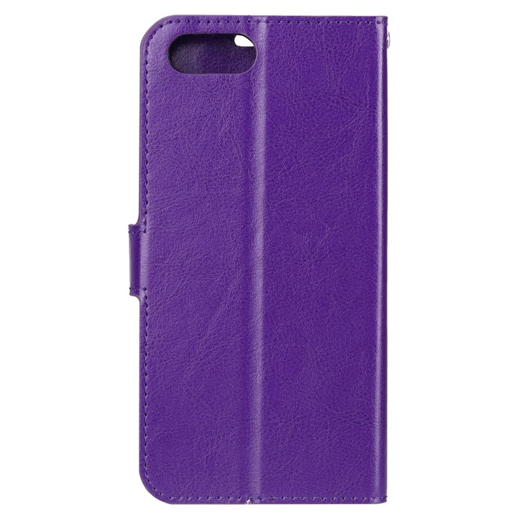 Caja Del Teléfono Celular De Cuero Billetera Caballo Loco Para Huawei Honor 10 - Púrpura-3