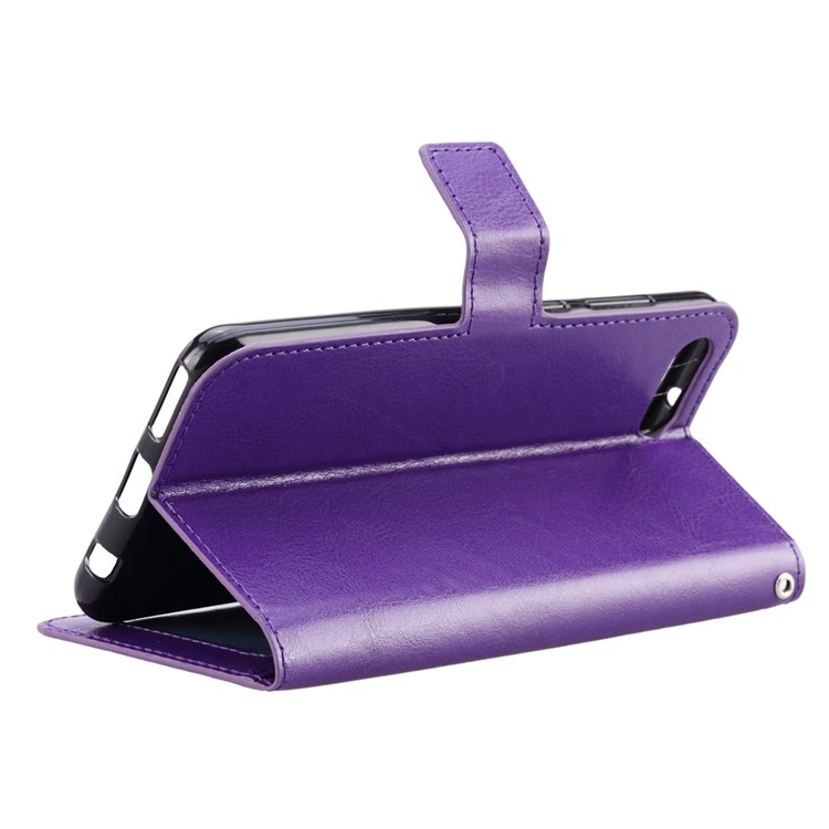 Caja Del Teléfono Celular De Cuero Billetera Caballo Loco Para Huawei Honor 10 - Púrpura-5