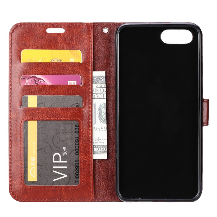 Funda De Cuero Loco Del Caballo Del Teléfono Celular Del Caballo Para Honor De Huawei 10 - Marrón-4