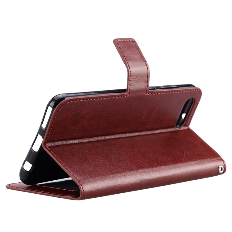 Funda De Cuero Loco Del Caballo Del Teléfono Celular Del Caballo Para Honor De Huawei 10 - Marrón-5