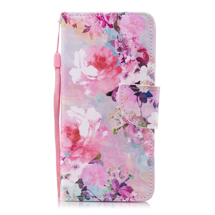 Pattern Printing Wallet Leather Stand Cover for Huawei Honor 7C / Enjoy 8 / Y7 Prime (2018) - Vivid Flowers-1