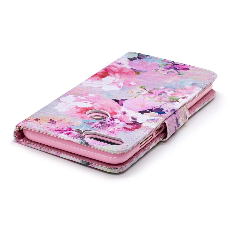 Pattern Printing Wallet Leather Stand Cover for Huawei Honor 7C / Enjoy 8 / Y7 Prime (2018) - Vivid Flowers-4