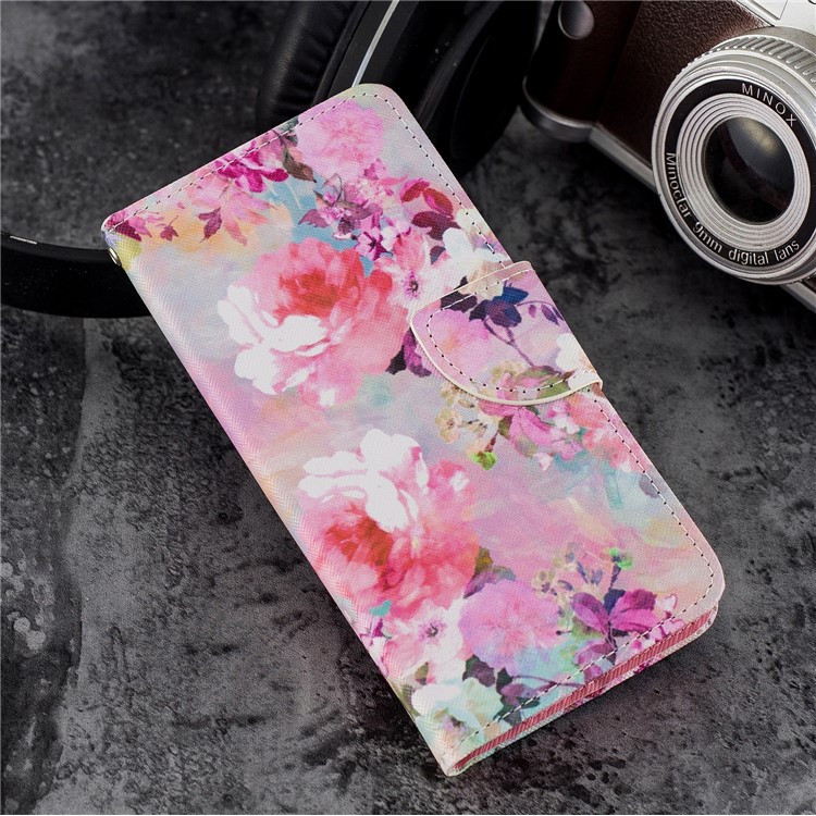 Pattern Printing Wallet Leather Stand Cover for Huawei Honor 7C / Enjoy 8 / Y7 Prime (2018) - Vivid Flowers-6