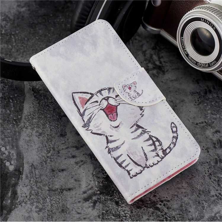 Pattern Printing PU Leather Wallet Case for Huawei Honor 7C / Enjoy 8 / Y7 Prime (2018) - Cat Pattern-6