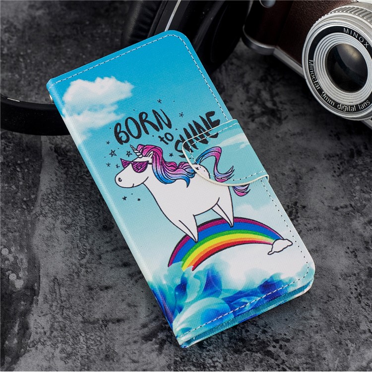 Pattern Printing Stand Leather Wallet Case for Huawei Honor 7C / Enjoy 8 / Y7 Prime (2018) - Unicorn Pattern-6