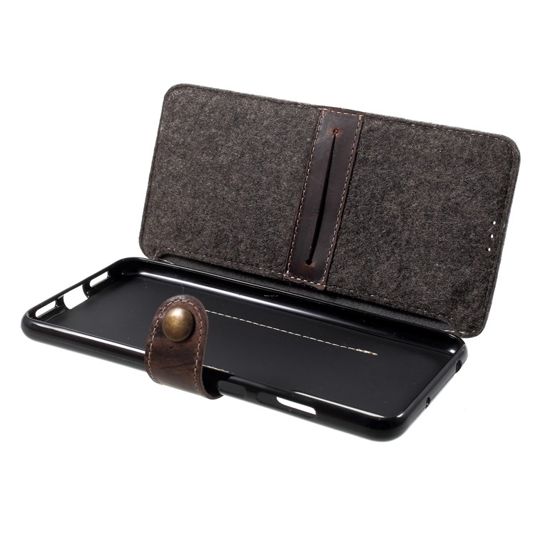 Genuine Leather Wallet Phone Case for Huawei P20 Pro - Black-5