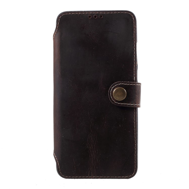 Genuine Leather Wallet Mobile Phone Case for Huawei P20 - Black-2