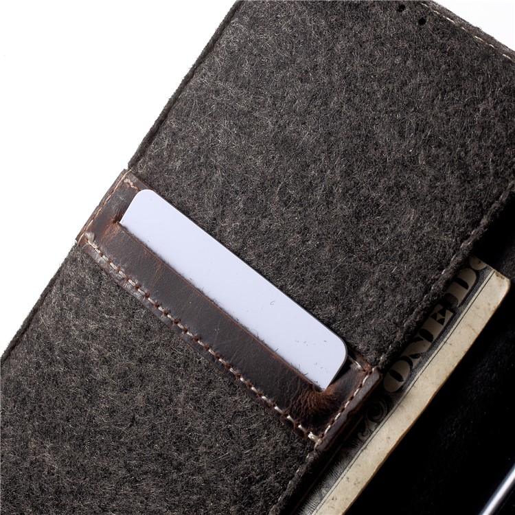 Genuine Leather Wallet Mobile Phone Case for Huawei P20 - Black-6