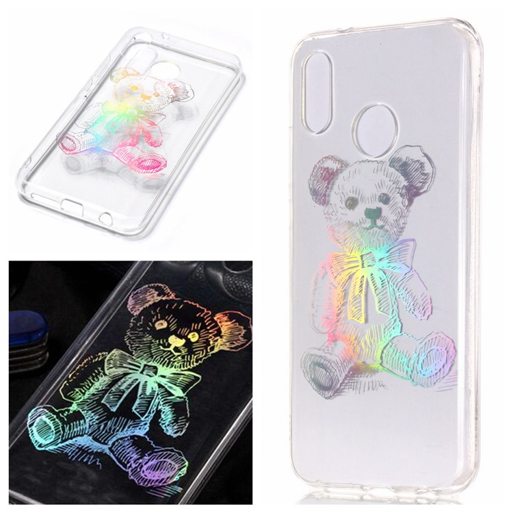Colorful Laser Carving Patterned TPU Mobile Cover for Huawei P20 Lite/Nova 3e (China) - Bear-1