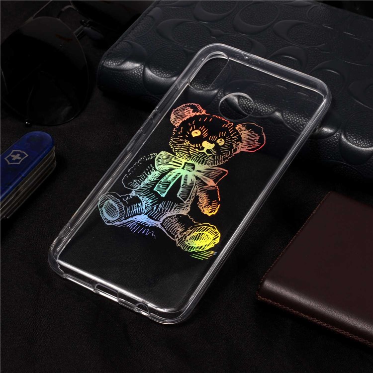 Colorful Laser Carving Patterned TPU Mobile Cover for Huawei P20 Lite/Nova 3e (China) - Bear-6