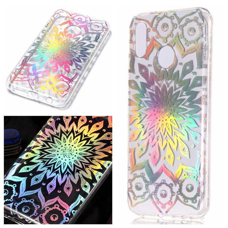Colorful Laser Carving Patterned TPU Mobile Casing for Huawei P20 Lite/Nova 3e (China) - Unique Flower-1