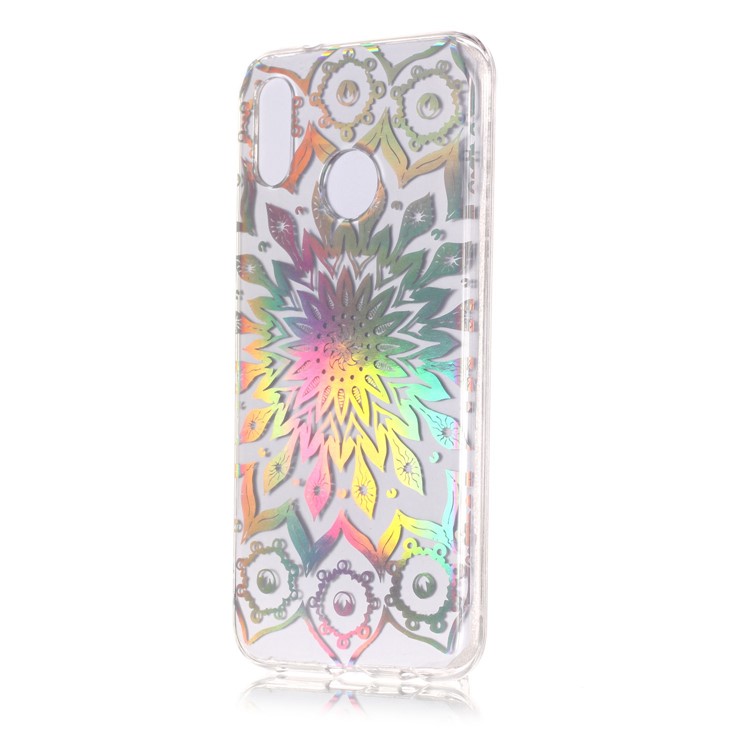 Colorful Laser Carving Patterned TPU Mobile Casing for Huawei P20 Lite/Nova 3e (China) - Unique Flower-3