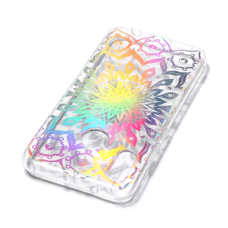 Colorful Laser Carving Patterned TPU Mobile Casing for Huawei P20 Lite/Nova 3e (China) - Unique Flower-5
