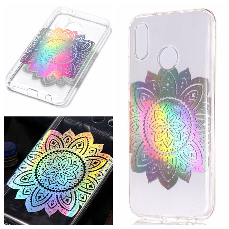 Colorful Laser Carving Patterned TPU Phone Shell for Huawei P20 Lite/Nova 3e (China) - Blossom Flower-1