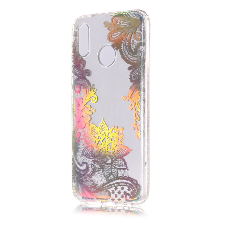 Colorful Laser Carving Patterned TPU Phone Case Accessory for Huawei P20 Lite/Nova 3e (China) - Laser Flower-3
