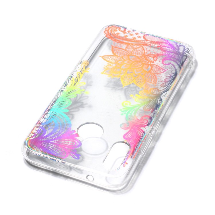 Colorful Laser Carving Patterned TPU Phone Case Accessory for Huawei P20 Lite/Nova 3e (China) - Laser Flower-5