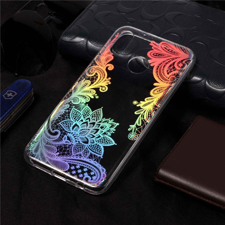 Colorful Laser Carving Patterned TPU Phone Case Accessory for Huawei P20 Lite/Nova 3e (China) - Laser Flower-6