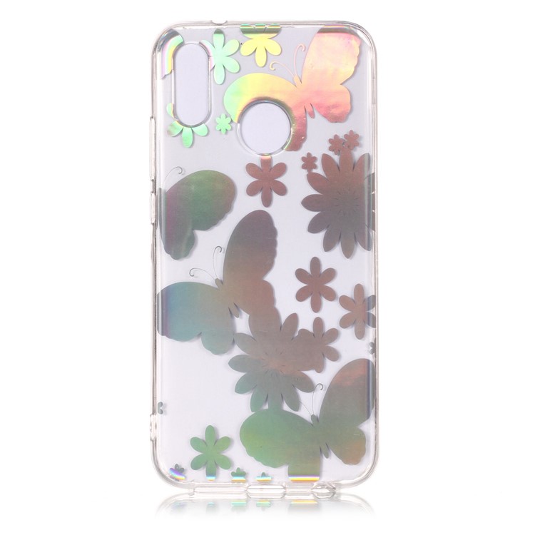 Colorful Laser Carving Patterned TPU Protection Case for Huawei P20 Lite/Nova 3e (China) - Butterflies and Flower-2