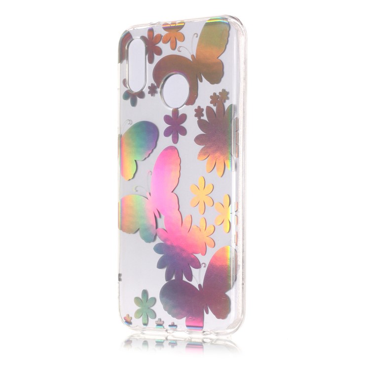 Colorful Laser Carving Patterned TPU Protection Case for Huawei P20 Lite/Nova 3e (China) - Butterflies and Flower-3