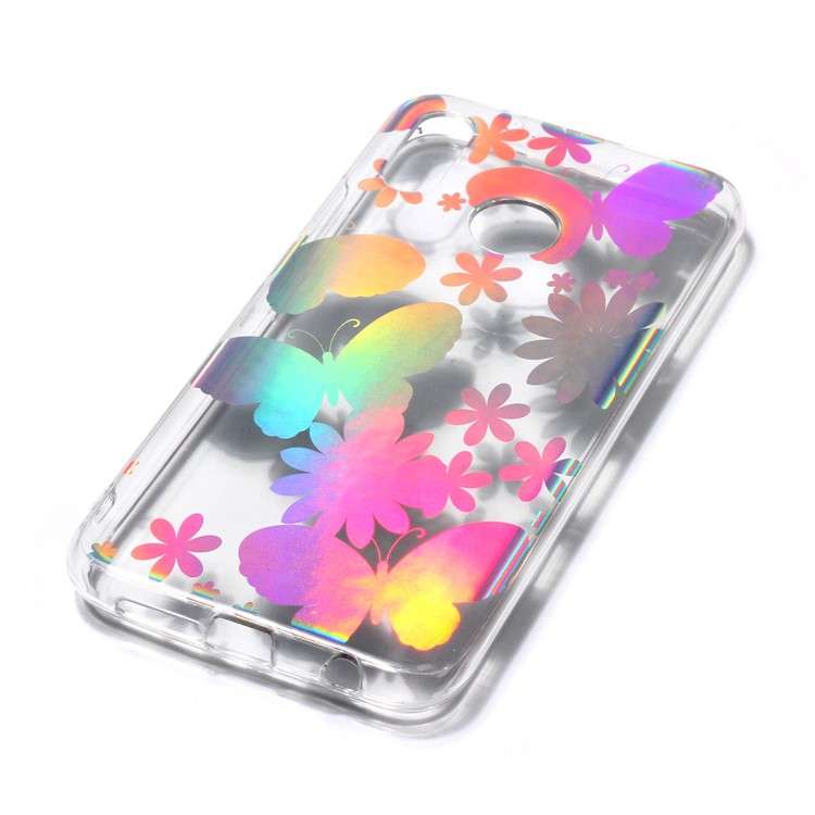 Colorful Laser Carving Patterned TPU Protection Case for Huawei P20 Lite/Nova 3e (China) - Butterflies and Flower-4