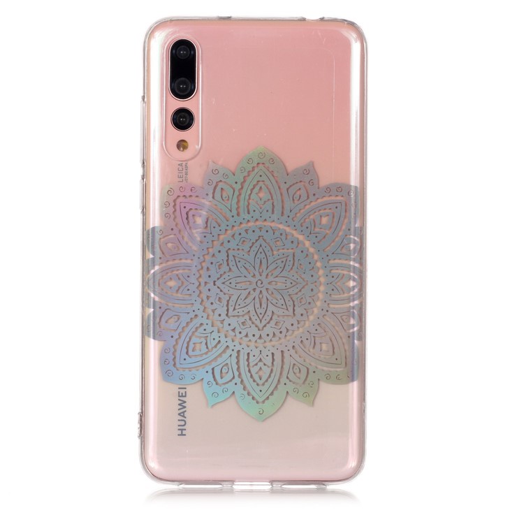 Colorful Laser Carving Patterned TPU Phone Casing for Huawei P20 Pro - Blossom Flower-2