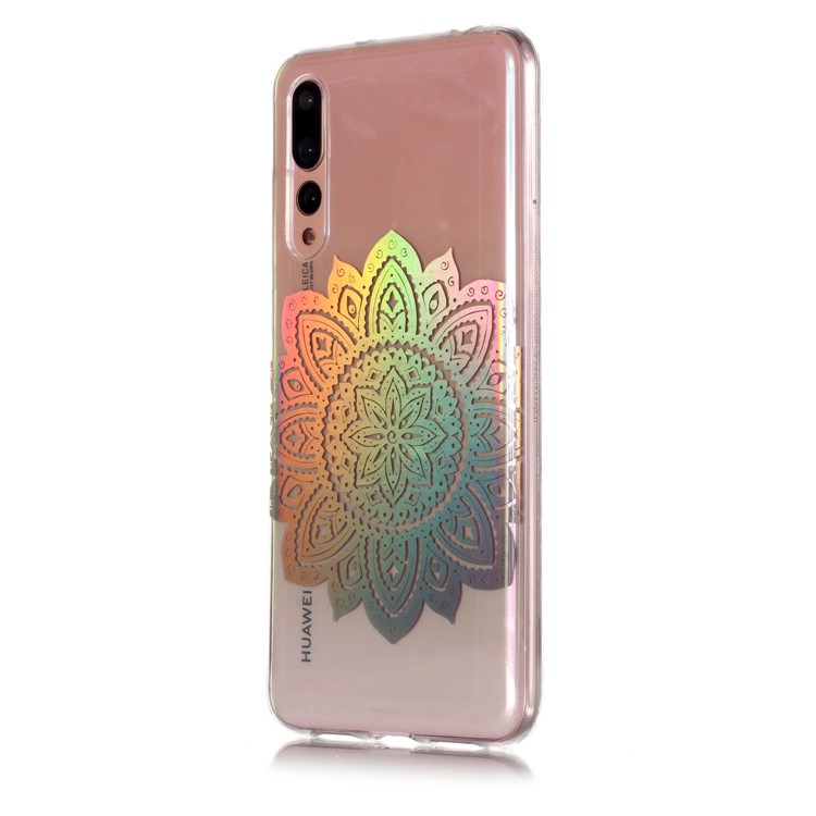 Colorful Laser Carving Patterned TPU Phone Casing for Huawei P20 Pro - Blossom Flower-3