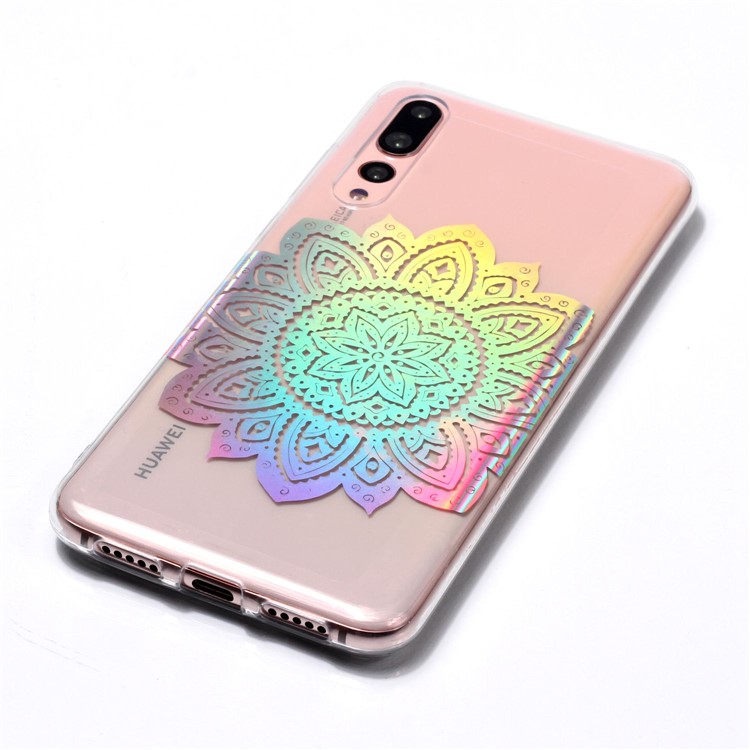 Colorful Laser Carving Patterned TPU Phone Casing for Huawei P20 Pro - Blossom Flower-4
