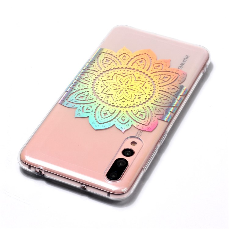 Colorful Laser Carving Patterned TPU Phone Casing for Huawei P20 Pro - Blossom Flower-5