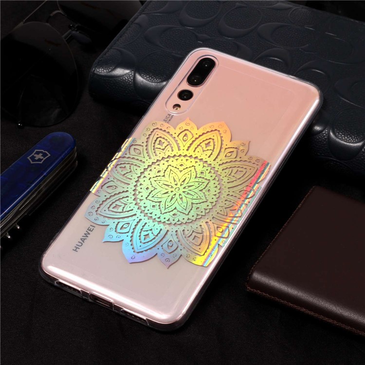 Colorful Laser Carving Patterned TPU Phone Casing for Huawei P20 Pro - Blossom Flower-6