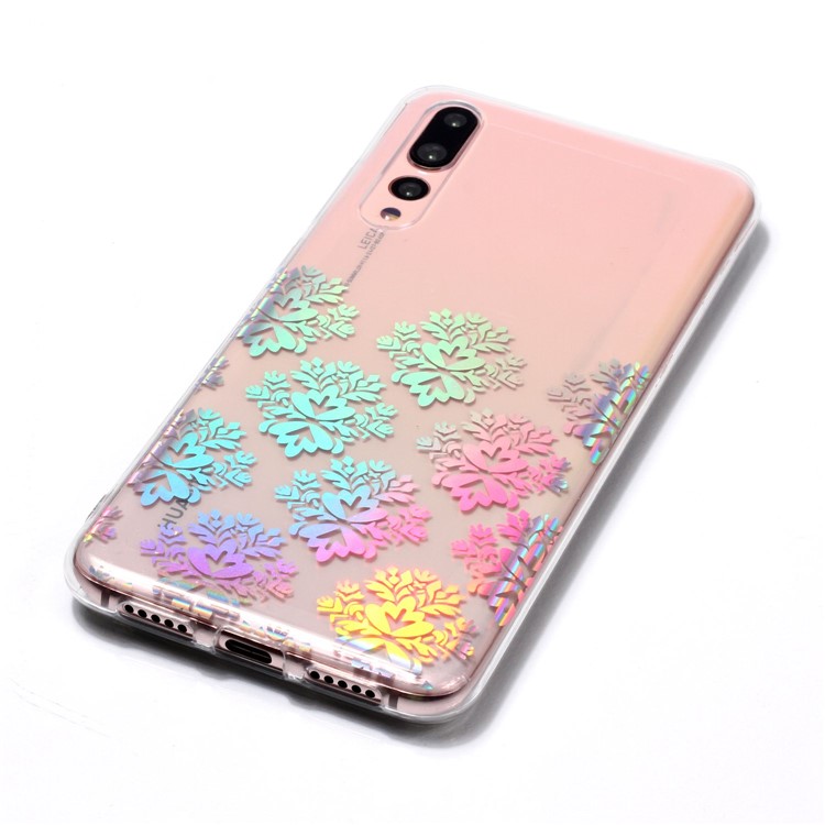 Colorful Laser Carving Patterned TPU Mobile Back Case for Huawei P20 Pro - Elegant Floret-4