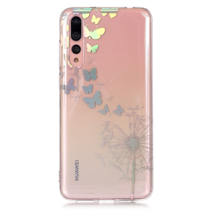 Colorful Laser Carving Patterned TPU Mobile Phone Shell for Huawei P20 Pro - Dandelion and Butterflies-2