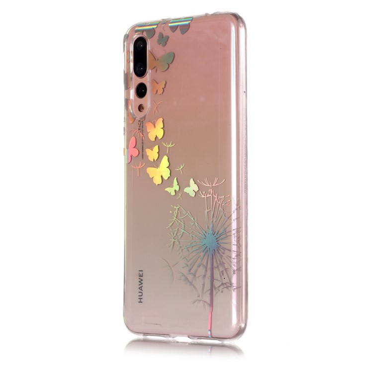 Colorful Laser Carving Patterned TPU Mobile Phone Shell for Huawei P20 Pro - Dandelion and Butterflies-3
