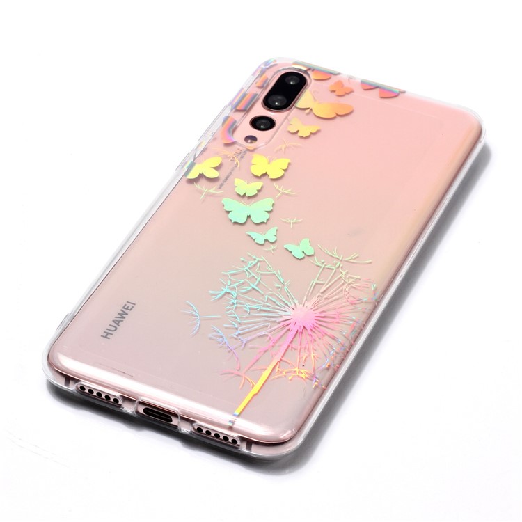Colorful Laser Carving Patterned TPU Mobile Phone Shell for Huawei P20 Pro - Dandelion and Butterflies-4