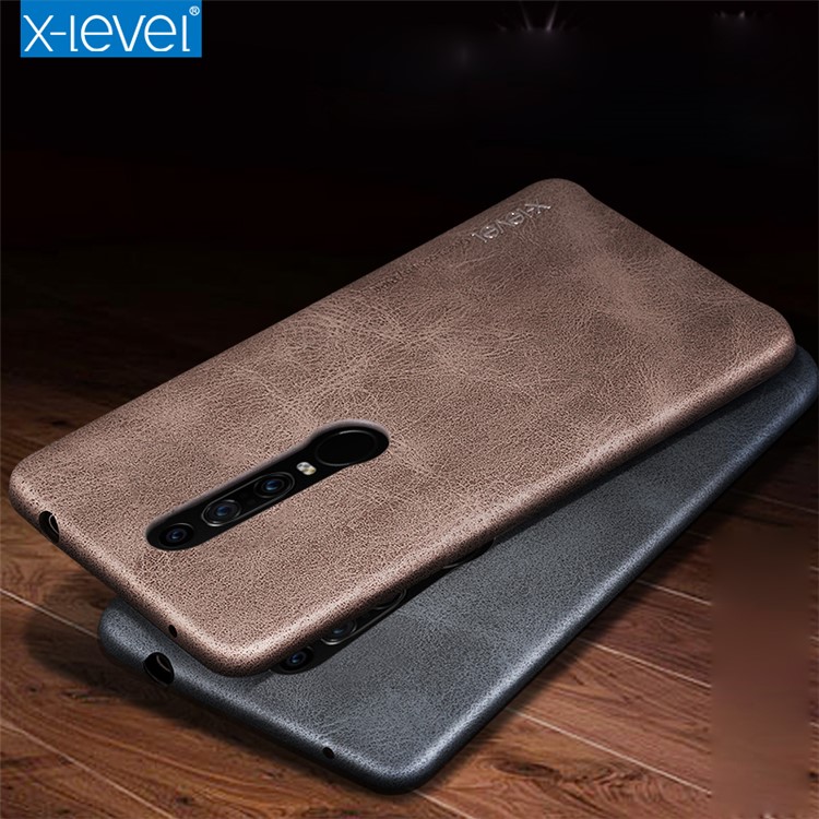 X-LEVEL Vintage Leather Coated PC Mobile Shell for Huawei Mate RS Porsche Design - Coffee-11