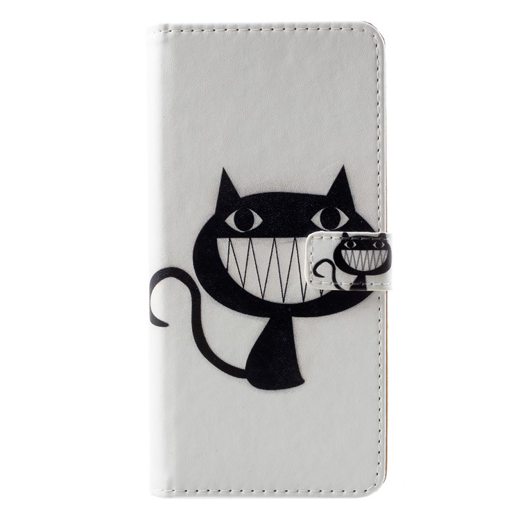 Patterned PU Leather Wallet Stand Mobile Phone Casing for Huawei Honor 10 - Black Cat-3