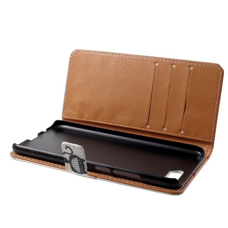 Patterned PU Leather Wallet Stand Mobile Phone Casing for Huawei Honor 10 - Black Cat-6