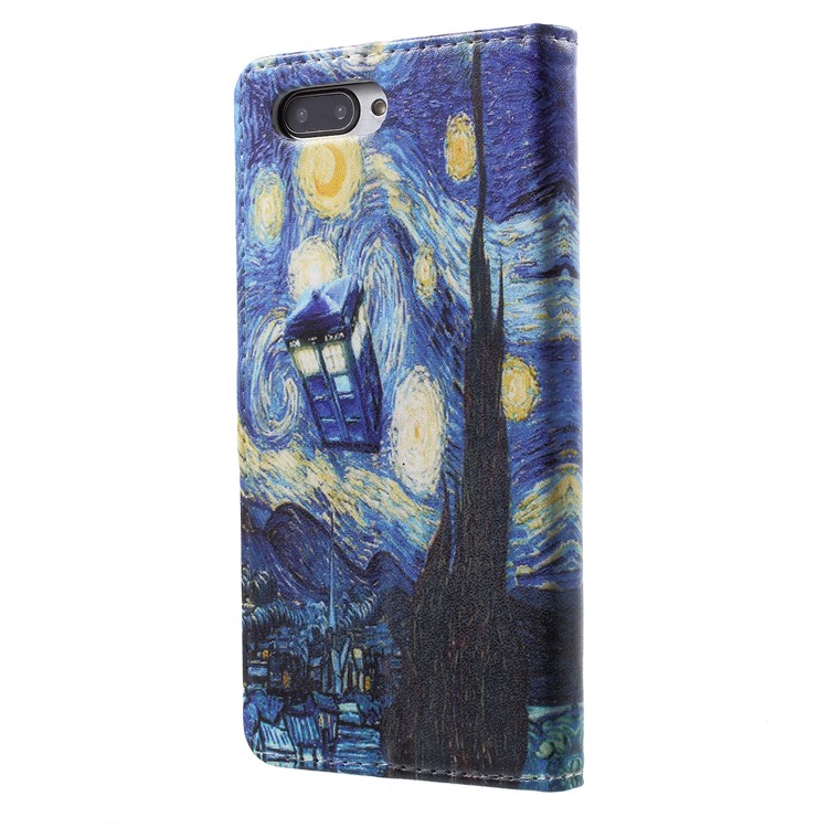 Patterned PU Leather Wallet Stand Phone Protection Cover for Huawei Honor 10 - The Starry Night-3